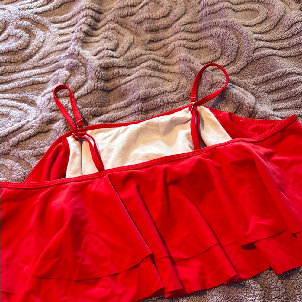 Red Ruffled Bikini Top - Picture 3 of 3
